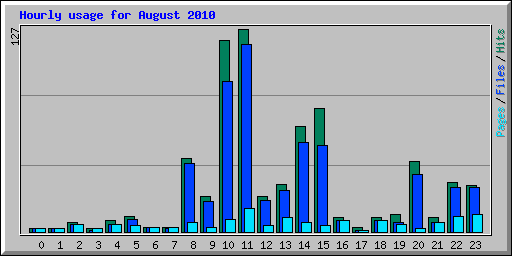 Hourly usage for August 2010