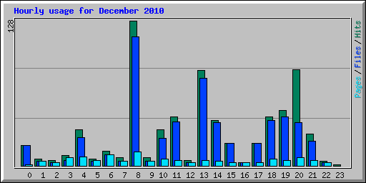 Hourly usage for December 2010
