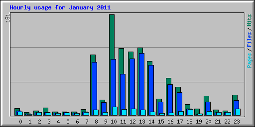 Hourly usage for January 2011
