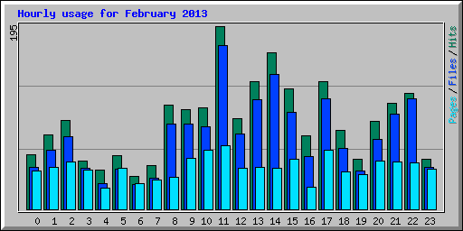 Hourly usage for February 2013
